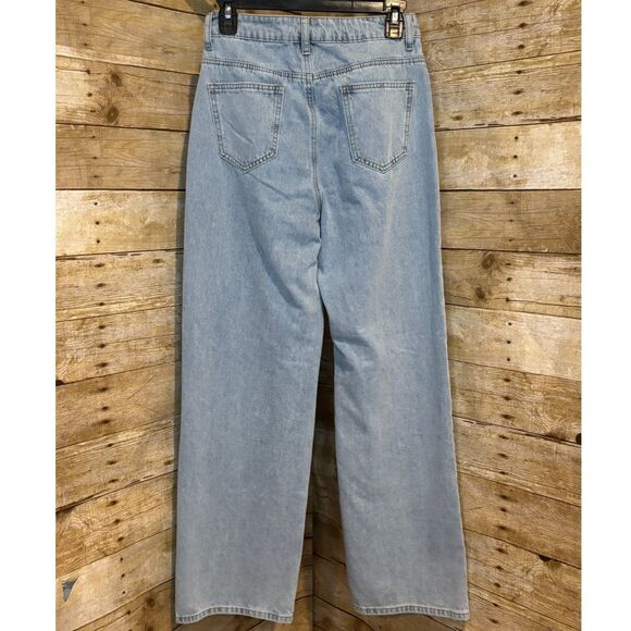 SHEIN HIGH RISE WIDE LEG TALL EVERYDAY CASUAL LIGHT WASH JEANS SIZE XS TALL NWOT - Picture 2 of 3